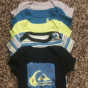 O-3 month boys Quicksilver onsies 5 pack bundle